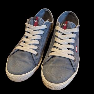Helly Hansen Men's Light Blue Canvas Low-Top Sneakers with White Laces
